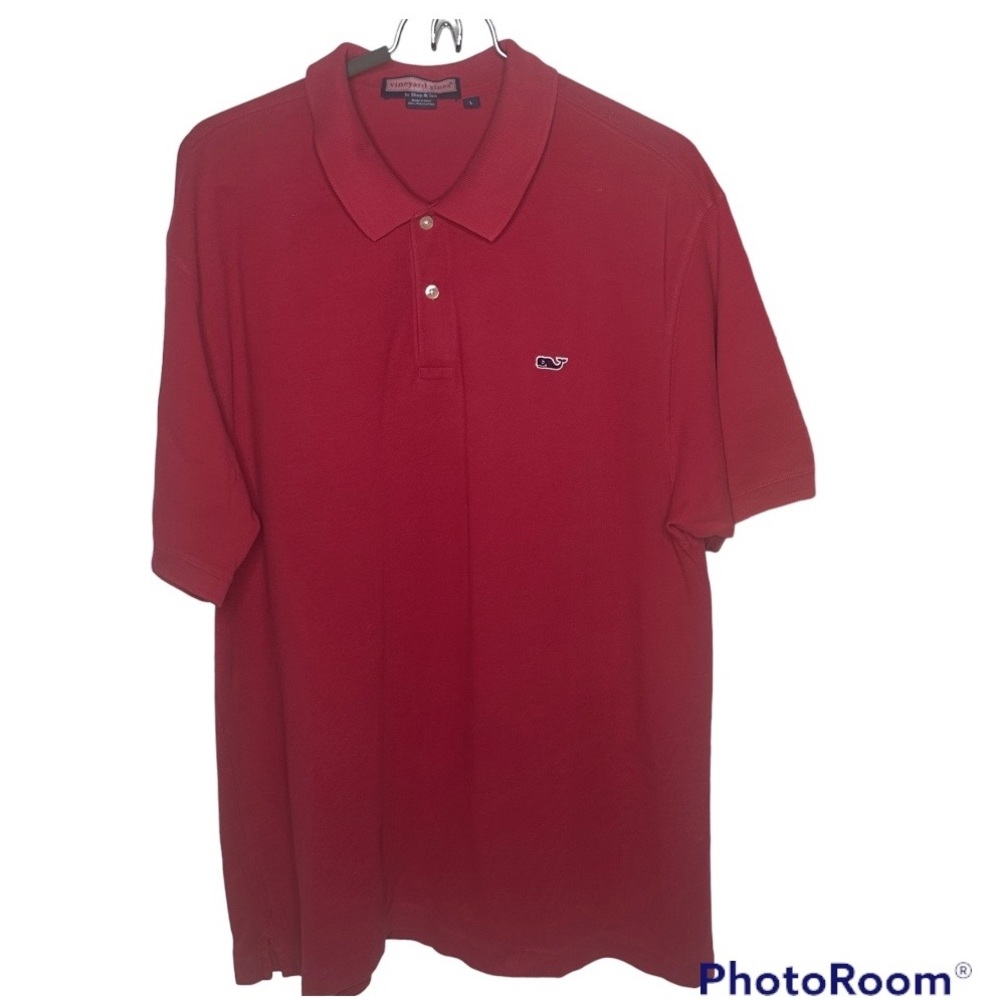 Vineyard Vines Men's Short-Sleeve Polo Pink Shirt Large